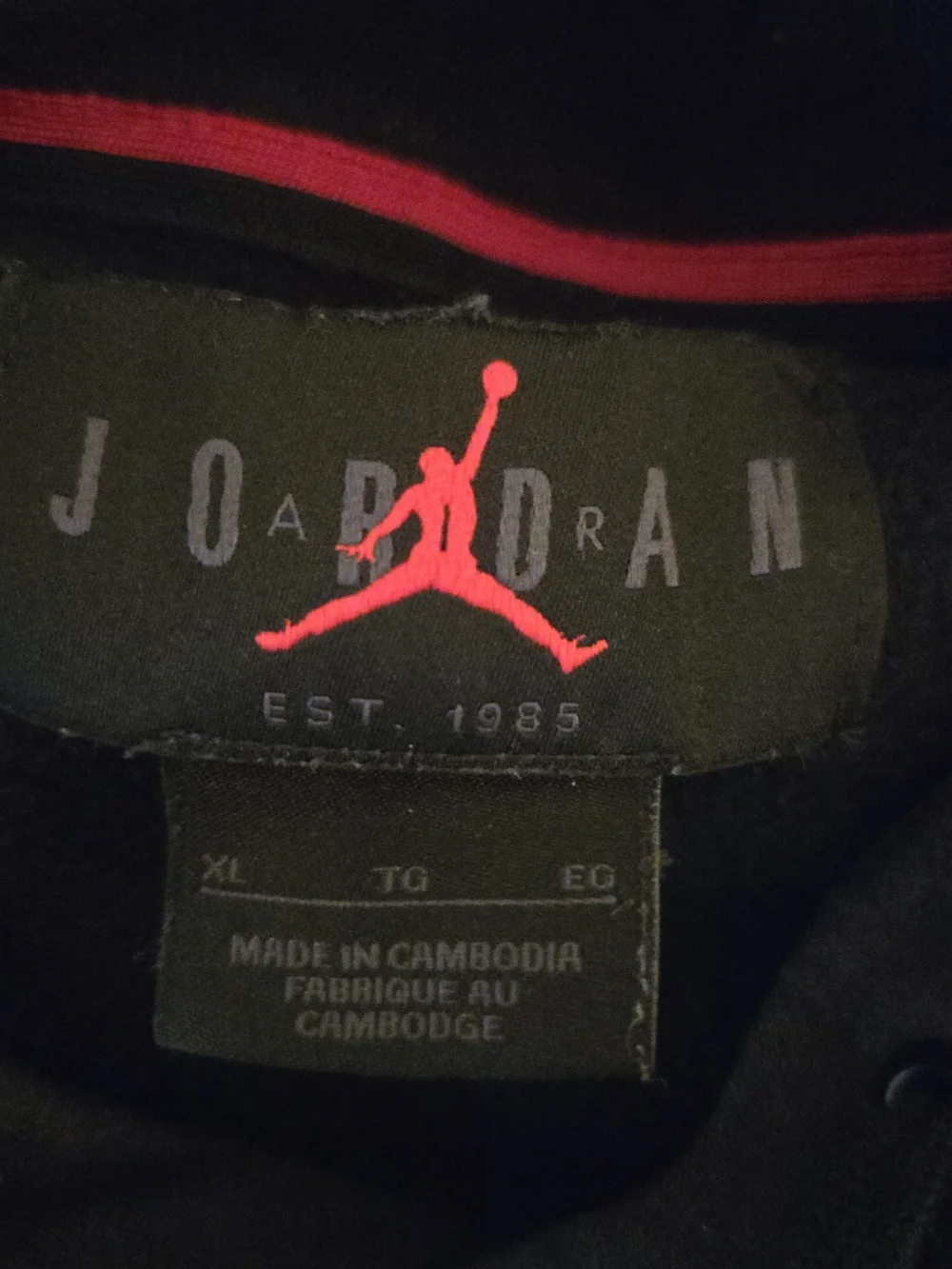 Jordan Black Pullover Hoodie with White Jumpman